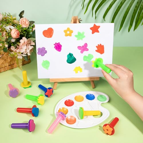 TORINALITAL 12Pcs Paint Stamps for Kids, Sponge Brushes for Painting, EVA Foam Stamps for Early Learning Finger Paint Drawing Crafts and DIY - Image 3