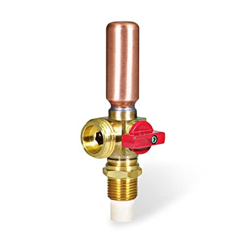Highcraft 540DI Washing Machine Replacement Valve with Hammer Arrestor 12 CPVC Inlet x 34 MHT Outlet Brass Red for Hot Water Supply - Image 1