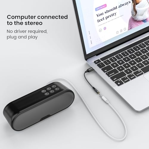 MOSWAG USB to Audio Jack Adapter 0.65Feet/20cm,External Sound Card Jack Audio Adapter with 3.5mm Aux Stereo Converter Compatible with Headset,PC,Laptop,Linux,Desktops,PS4 and More Device - Image 5
