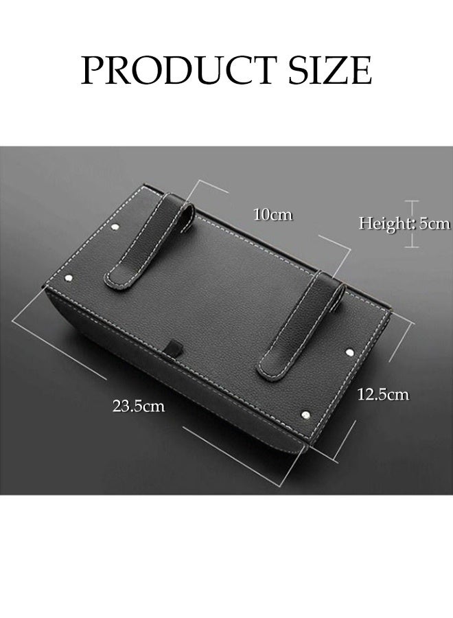 Car Tissue Holder,PU Leather Hanging Tissue Box, Multipurpose Sun Visor Napkin Rack,Tissue Dispenser for Door and Car Back Seat - Image 2