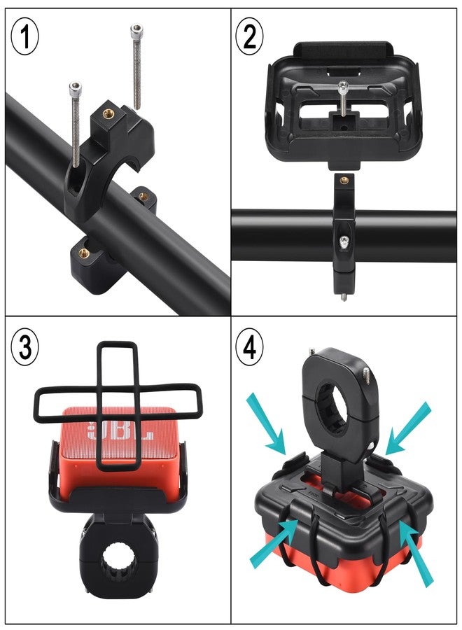 YipuVR Bike Speaker Mount Holder for JBL GO 4/GO 3/GO 2, Handlebar Mounted Universal Bicycle & Motorcycle GO 4/GO 3/GO 2 Speaker Mount Bracket, with Elastic Silicone Grille - Image 5