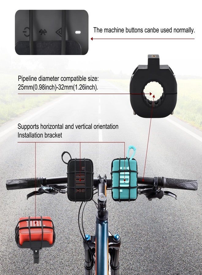 YipuVR Bike Speaker Mount Holder for JBL GO 4/GO 3/GO 2, Handlebar Mounted Universal Bicycle & Motorcycle GO 4/GO 3/GO 2 Speaker Mount Bracket, with Elastic Silicone Grille - Image 4