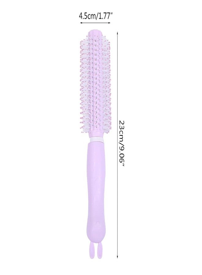 Plenteous Round Detangling Hair Brush | 1pcs Flat Hair Brush Anti Static Non Scratch Long Nylon Bristle Great for Detangling and Smoothing Medium to Long Length Hair (Multicolor) (Round Hair Brush) - Image 3