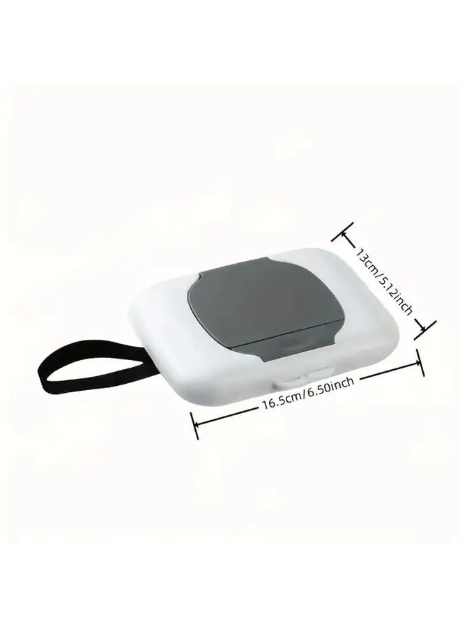 حافظة مناديل مبللة محمولة باللون الرمادي مع غطاء محكم وفتحة موزع للسفر والتخييم والسيارة - Image 3