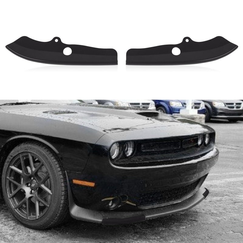 SOSEGA Front Bumper Lip Splitter Protector Cover Replacement Part for 20152023 Dodge Challenger Scat Pack RT GT SRT Not for PlusWidebody 2pcsSet Black