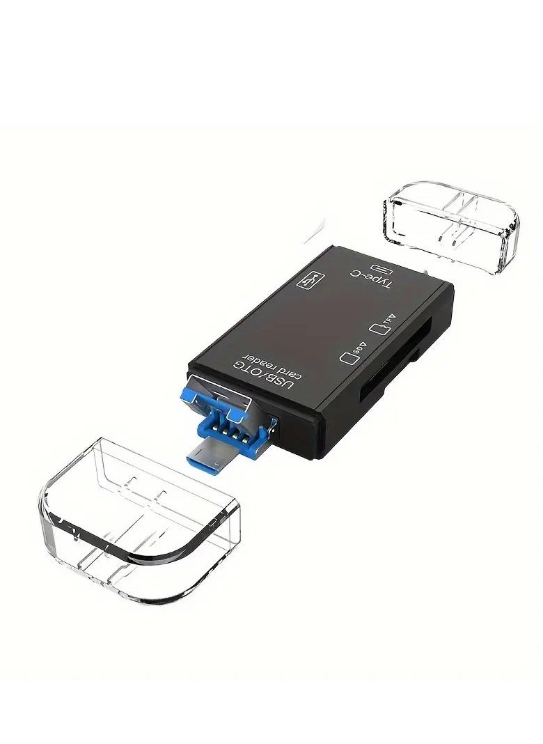 ProOne - ProOne PCO03 6 in 1 USB multifunctional adapter|USB+Type C+Micro+TF Card reader+SD card reader+OTG Adapter|High speed transmission|Compatible with PC|laptop|Smart phone|iiphone 15|15pro|15 promax .ect - Image 1