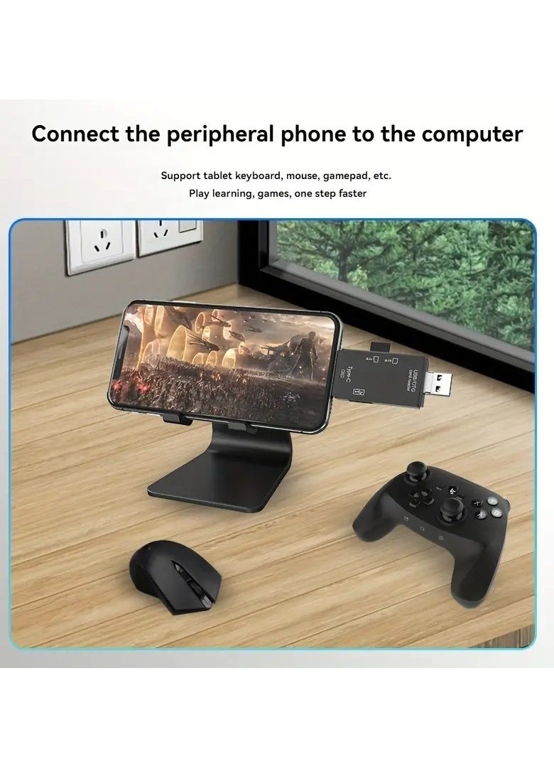 ProOne - ProOne PCO03 6 in 1 USB multifunctional adapter|USB+Type C+Micro+TF Card reader+SD card reader+OTG Adapter|High speed transmission|Compatible with PC|laptop|Smart phone|iiphone 15|15pro|15 promax .ect - Image 1