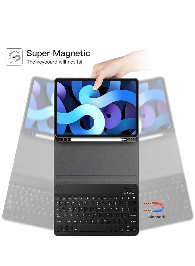 KASTWAVE Protective Case Cover with Detachable Wireless Bluetooth Keyboard and Pencil Holder for iPad Air 4/5 10.9 Inch 2020/2022  - Image 2