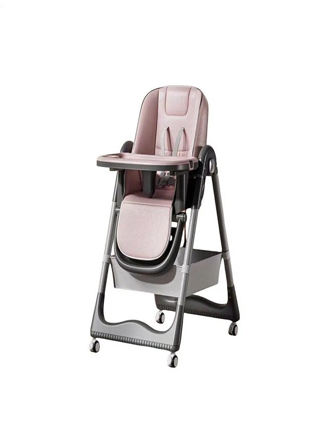 Generic Feeding Dining Leather Chair 2 Levels and Moving Back (Grey/Pink/Biege/White) - S-330  - Image 3