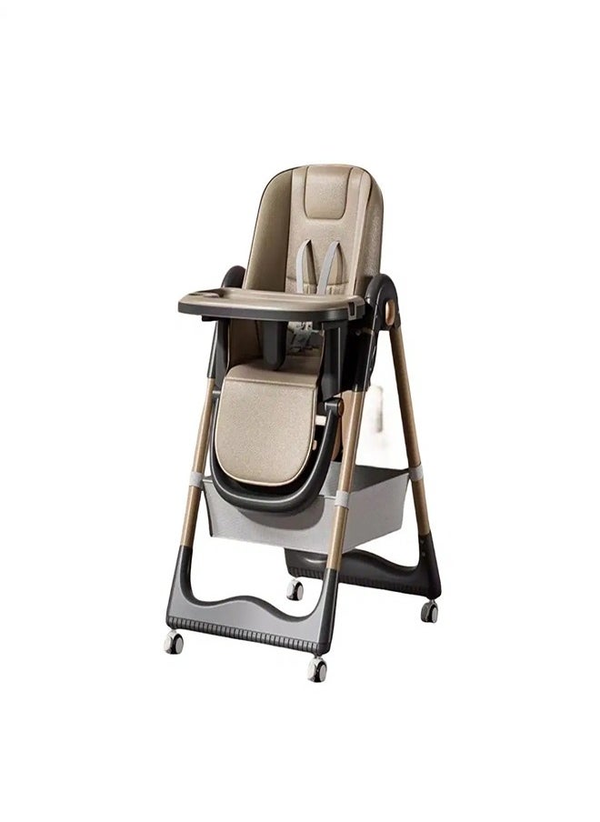 Generic Feeding Dining Leather Chair 2 Levels and Moving Back (Grey/Pink/Biege/White) - S-330  - Image 4