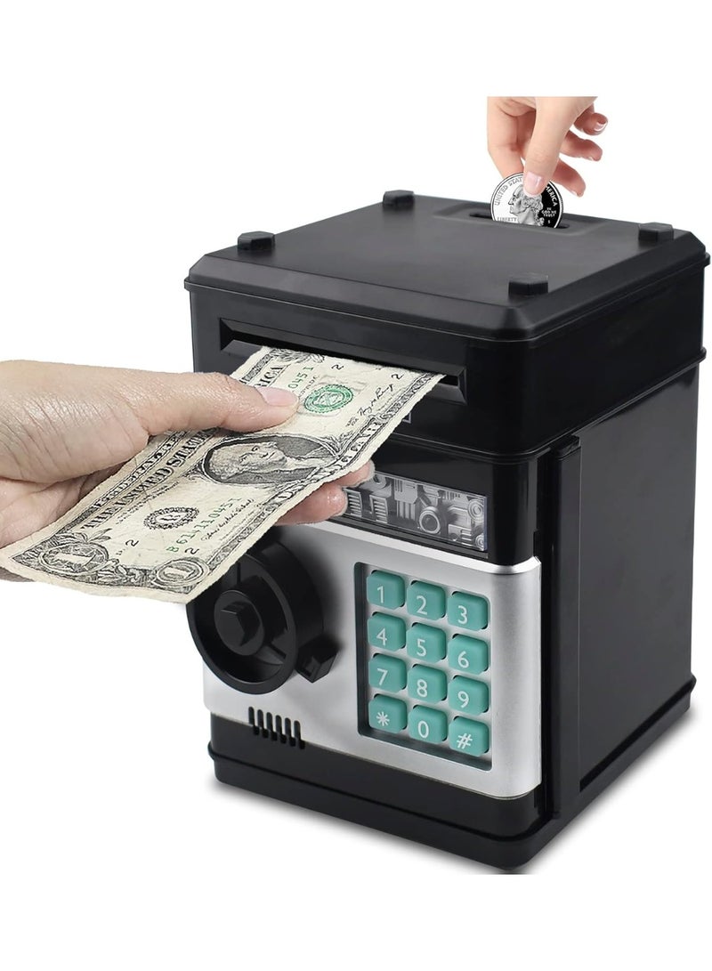 أوتاد بيغي بنك للأطفال، رمز كلمة المرور الإلكتروني، بنك الصراف الآلي، صندوق صندوق البنوك، حظر العملات، صندوق العملات البنكي بيغي بانك، بنك صراف آتي، بنك العملات الإلكترونية للأطفال من عمر 3-12 سنة، صندوق توفير المال، بنك صراف آلي، ألعاب لأطفال 3، 4، 5، 6، 7، 8، 9، 10، 11 أولاد بعمر 12 سنة (سوداء) - Image 1