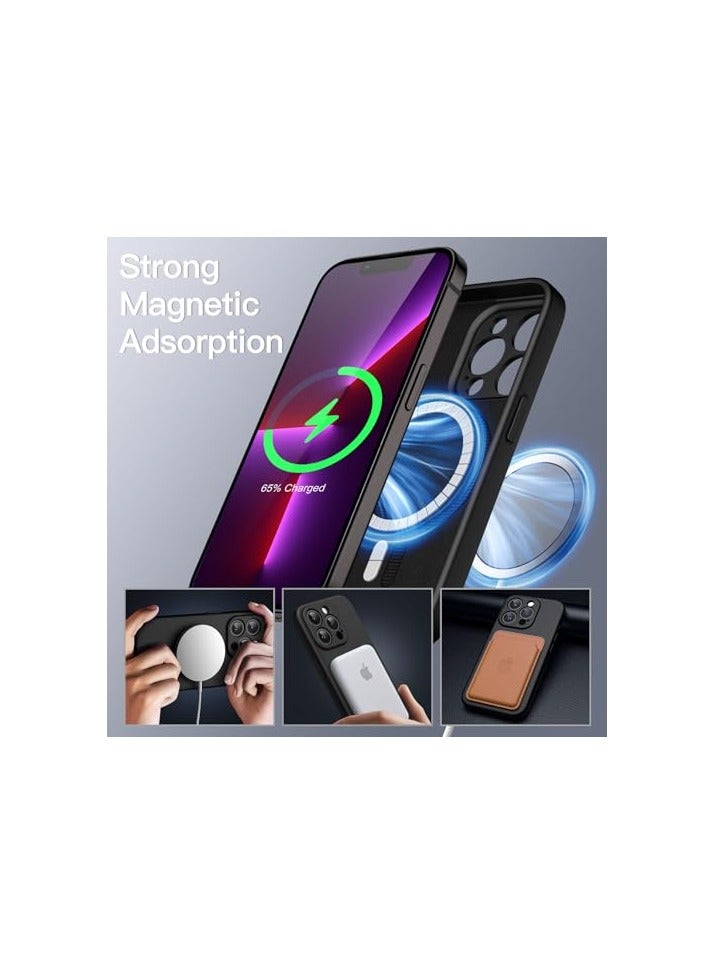 جي تيك حافظة JETech من السيليكون المغناطيسي لهاتف iPhone 13 Pro Max مقاس 6.7 بوصة، متوافقة مع MagSafe، غطاء هاتف مع حماية كاملة لعدسة الكاميرا (أسود) - Image 5