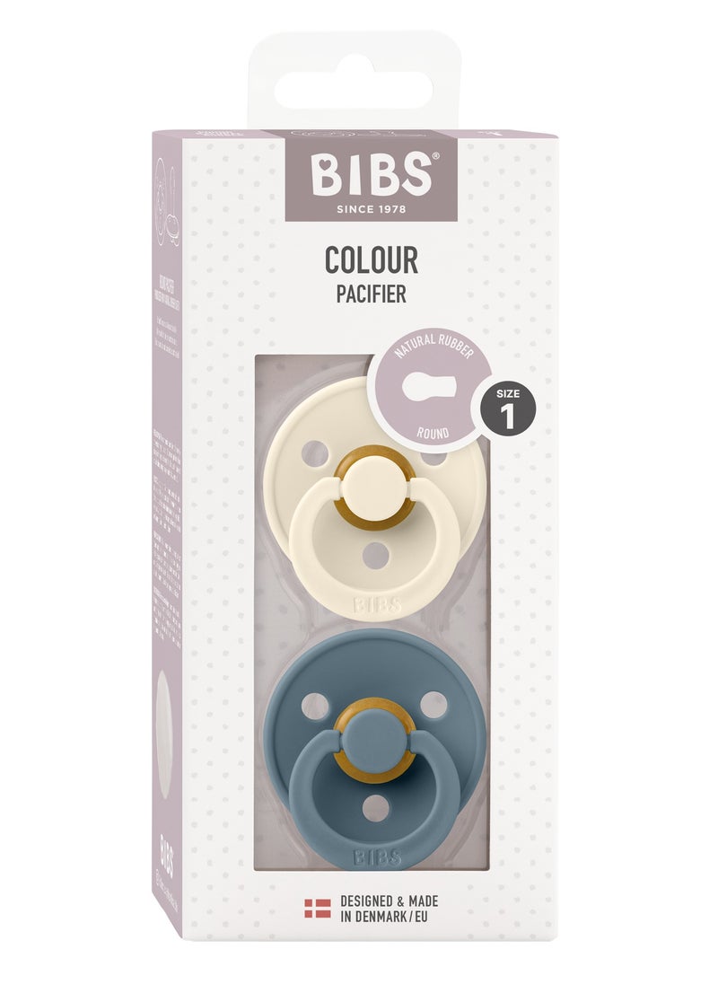 بيبس Pacifier Colour 2 PACK Latex Size 1 Ivory/Petrol  - Image 1