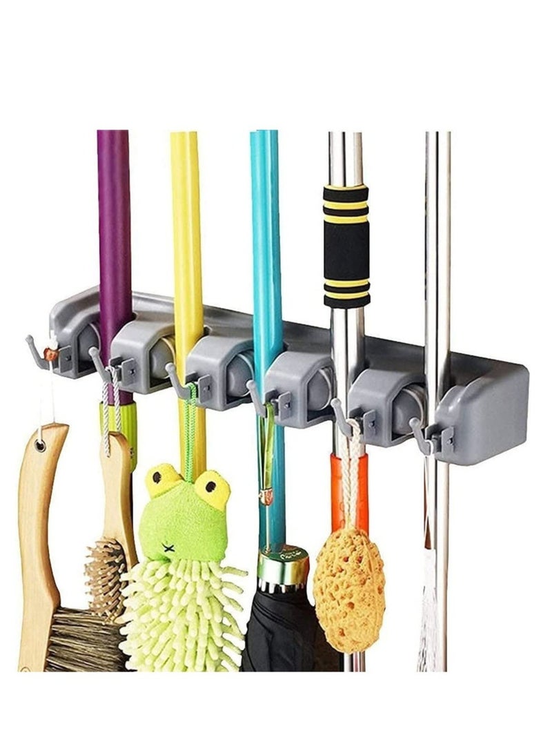 "T56 Wall-Mounted Mop and Broom Holder Organizer - Multipurpose Non-Slip Storage Hooks for Tools, Towels, and Keys with Screws for Indoor, Kitchen, and Garden Use" - Image 3