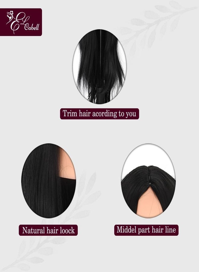 El Cabell Synthetic Hair Wig for Women, Middle Part Full Head Wig | Natural Black Long Hair Wig for Girls | Wig for Cancer Patients & Hair Loss Solution - Image 4