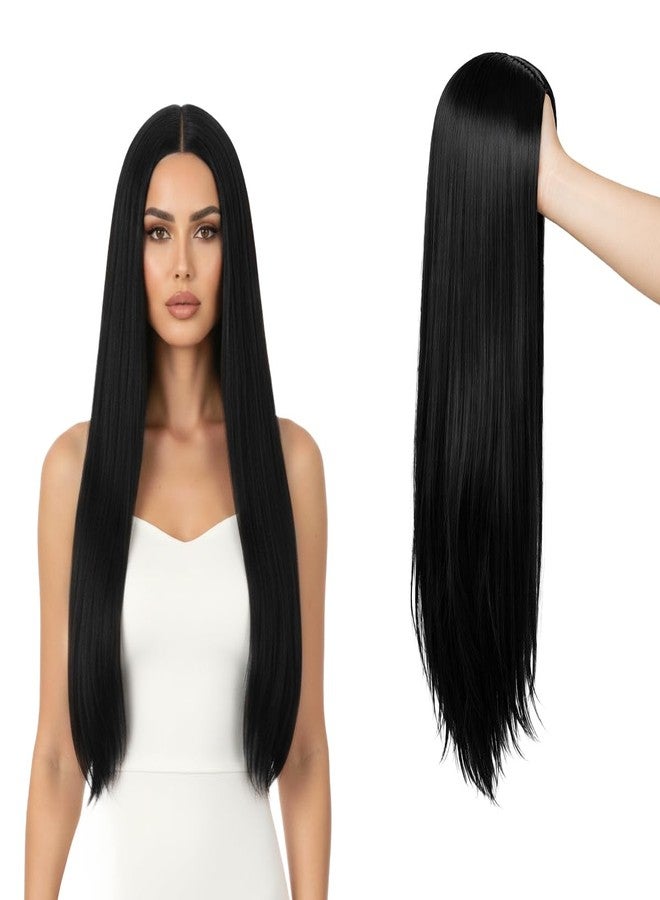 El Cabell Synthetic Hair Wig for Women, Middle Part Full Head Wig | Natural Black Long Hair Wig for Girls | Wig for Cancer Patients & Hair Loss Solution - Image 1