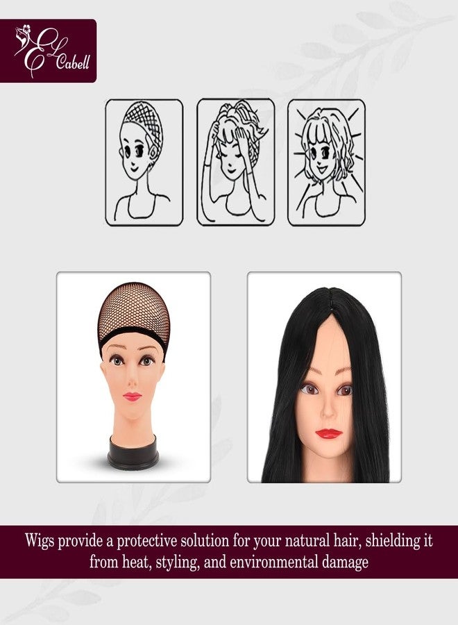 El Cabell Synthetic Hair Wig for Women, Middle Part Full Head Wig | Natural Black Long Hair Wig for Girls | Wig for Cancer Patients & Hair Loss Solution - Image 5