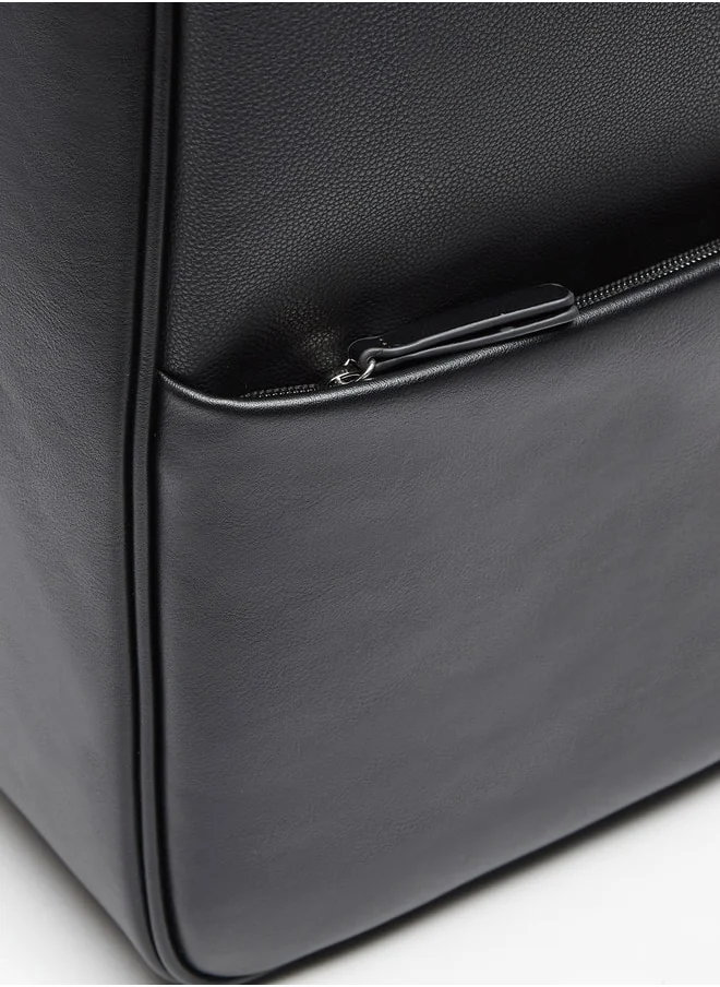 LBL by Shoexpress Solid Backpack with Adjustable Straps and Zip Closure - 12x43x31 cm
