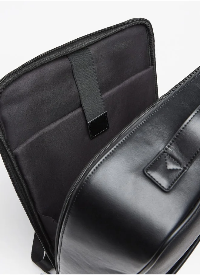 LBL by Shoexpress Solid Backpack with Adjustable Straps and Zip Closure - 12x43x31 cm