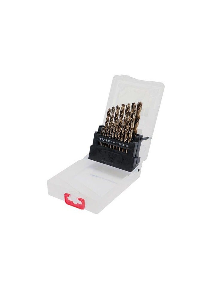 YATO Twist Drill Bit Co-HSS 19pcs/set 1-10mm in Clear Plastic Box