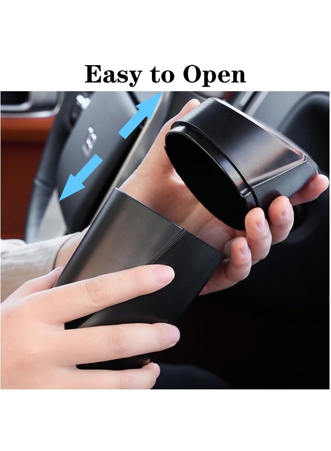 YelaJoy Mini Car Trash Can with Lid, Portable Garbage Can for Auto, Leakproof Cup Holder Automotive Garbage Bin with 4 Rolls of Trash Bags, Small Trash Storage Can for Car Home Office (Black) - Image 5