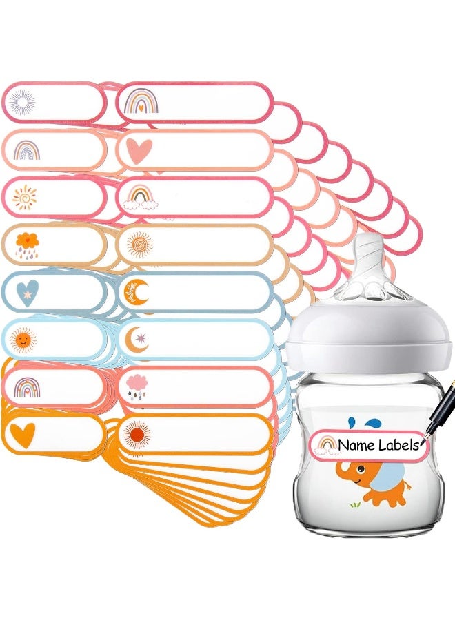 Coowayze Name Labels for Kids Stuff Daycare Labels, 128 PCS Waterproof Baby Bottle Labels for Daycare, Kids Name Stickers for School Supplies Self Laminating, Dishwasher Safe, Name Tags for Lunch Box Pacifier - Image 1