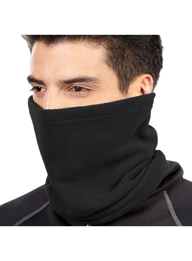 JAJALIN Su Zi Series Neck Warmer Set Winter Unisex Cycling Face Mask Windproof Warm Hat Face Neck Scarf Head Cover Black - Image 1