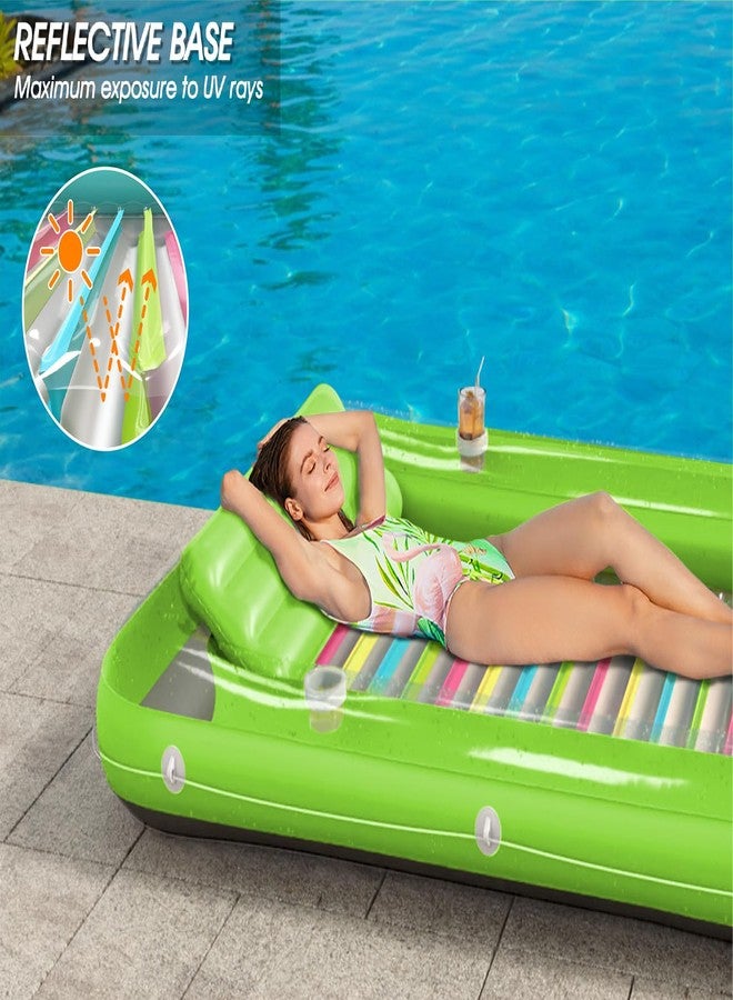 Jasonwell Inflatable Tanning Pool Lounger Float - Jasonwell 4 in 1 Sun Tan Tub Sunbathing Pool Lounge Raft Floatie Toys Water Filled Tanning Bed Mat Pad for Adult Blow Up Kiddie Pool Kids Ball Pit Pool - Image 3