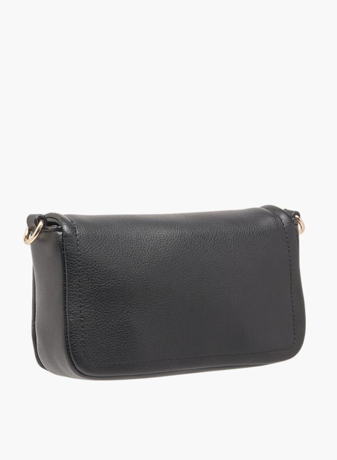 MISSY Women Logo Embossed Crossbody Bag with Detachable Strap and Flap Closure  - Image 3