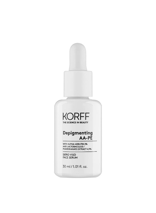Korff Depigmenting AA-PE Face Serum 30ml, Helps Reduce Dark Spots and Hyperpigmentation, Brightening and Even Skin Tone, Smooth Texture and Youthful Looking Skin with Regular Use