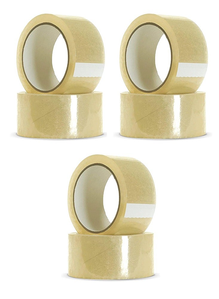 6 Pieces Clear Packing Tape Scotch Tape, 2 inches x 100 yards -Transparent Packaging Tape Heavy Duty Clear Adhesive Tape for Sealing Shipping - Image 1