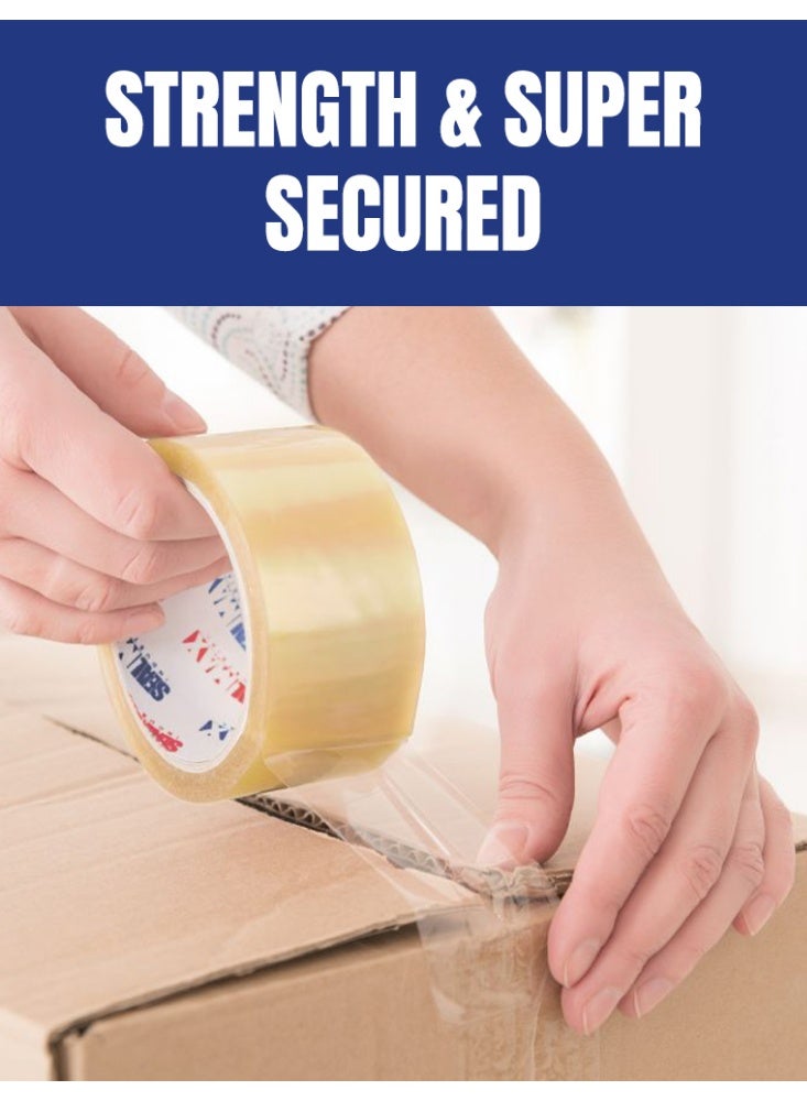 6 Pieces Clear Packing Tape Scotch Tape, 2 inches x 100 yards -Transparent Packaging Tape Heavy Duty Clear Adhesive Tape for Sealing Shipping - Image 3