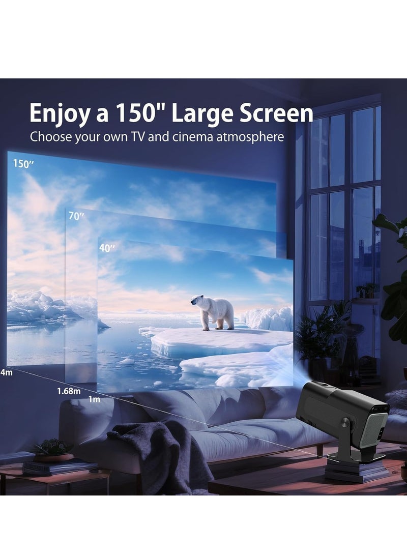 ELTRAZONE Mini Projector with WiFi 6 & Bluetooth – Native 1080P, Auto Focus, 4K Support, Outdoor Movie Projector, Short Throw Home Theater Projector with Android 11  - Image 3