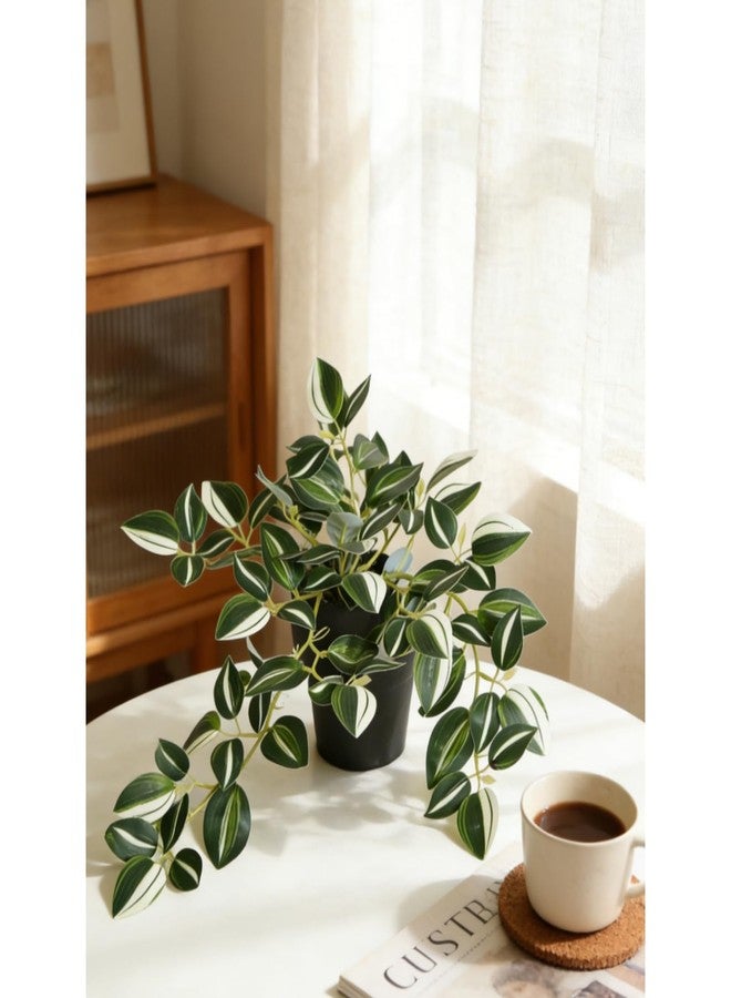 EQUSPUR 2Pcs Faux Hanging Plant Indoor, Artificial Potted Plants with Plastic Pot, Fake Ivy Plants for Home Decor for Room Office Shelf Tabletop Decoration - Image 5