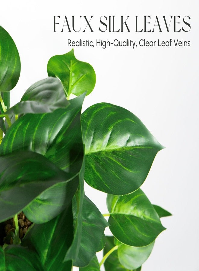 EQUSPUR 2Pcs Faux Hanging Plant Indoor, Artificial Potted Plants with Plastic Pot, Fake Ivy Plants for Home Decor for Room Office Shelf Tabletop Decoration - Image 2