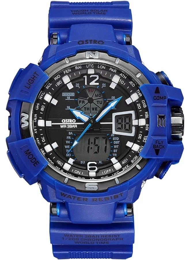 ASTRO Astro Men's Watch, Analog-Digital Display and Polyurethane Strap - A22809-PPNB, Blue