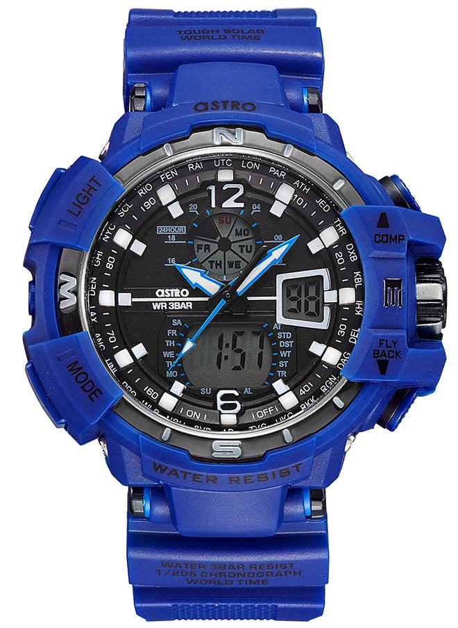 أسترو Men Analog+Digital Round Polyurethane Wrist Watch A22809-PPNB