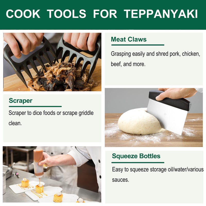 Grilljoy 46PC Griddle Accessories Set with Robust Plastic Handle, All-in-One Griddle Tools Kit for Flat Top Grills Teppanyaki Hibachi, Stainless Steel Grill Spatula Kit for Outdoor Camping Grilling - Image 5