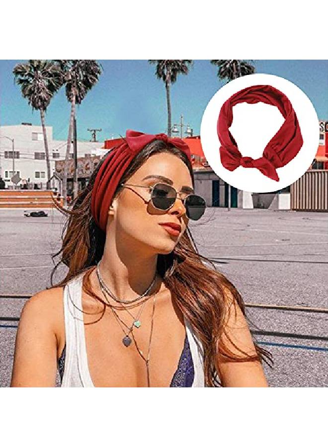 DRESHOW 6 Pcs Adjustable Headbands For Women Knotted Headbands Elastic Nonslip Fashion Hair Bands For Workout Sports Running Yoga - Image 3