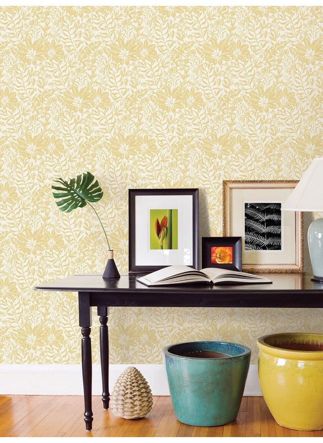 NuWallpaper Nus3999 Foliole Peel & Stick Wallpaper Yellow  - Image 2