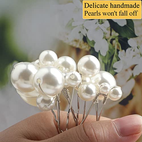 Sppry Wedding Pearl Hair Pins (12 PCS) - U Shaped Hair Accessories for Bridal Women (Silver) - Image 4