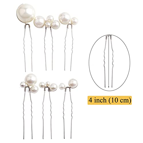 Sppry Wedding Pearl Hair Pins (12 PCS) - U Shaped Hair Accessories for Bridal Women (Silver) - Image 5