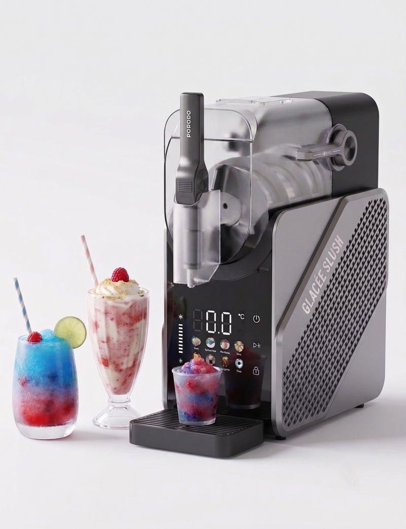porodo Slushie and Ice Cream Maker 2-in-1 2.5L Countertop Frozen Drink Machine 200W with 9-Level Hardness and Real-Time Temperature Display  / Slushy Maker for Home, Ice-Free Frozen Drink Maker, Frappe, Milkshake & Frozen Juice - Image 1