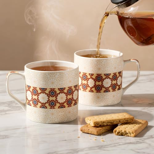 UPC U.P.C. Ceramic Cup Set of 6 for Tea, Tea Cup Set of 6, Microwave Safe Tea Cups, Dishwasher Safe Coffee Cup Set, Tea Set Bone-Ash Free, Elevate Your Coffee Experience-150ml. - Image 2