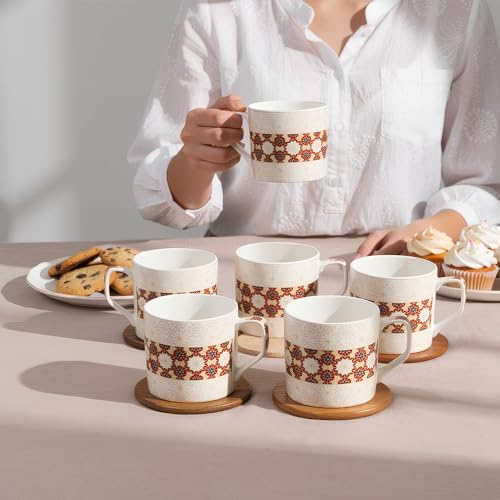 UPC U.P.C. Ceramic Cup Set of 6 for Tea, Tea Cup Set of 6, Microwave Safe Tea Cups, Dishwasher Safe Coffee Cup Set, Tea Set Bone-Ash Free, Elevate Your Coffee Experience-150ml. - Image 5
