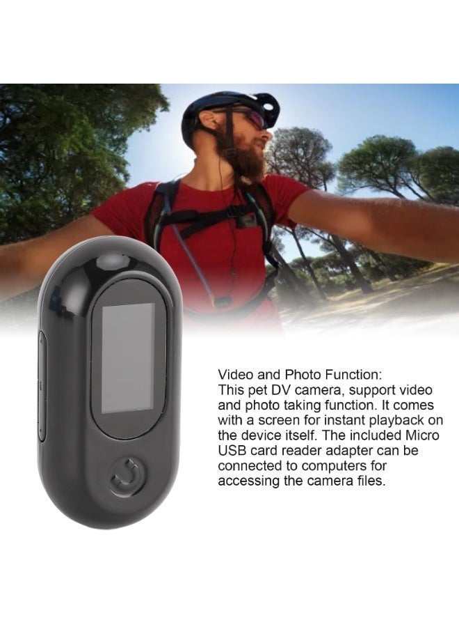 Chabeia 1080P Mini Sport Camera, Mini Action Cam with Built in 64GB Memory Card, Thumb Sized The Compact Cameras for Work, Travel, Cycling and Pets Cat Camera Collar（Contains 128G memory card, data cable, adapter, silicone cover, base, back clip, magnetic collar, white） - Image 5