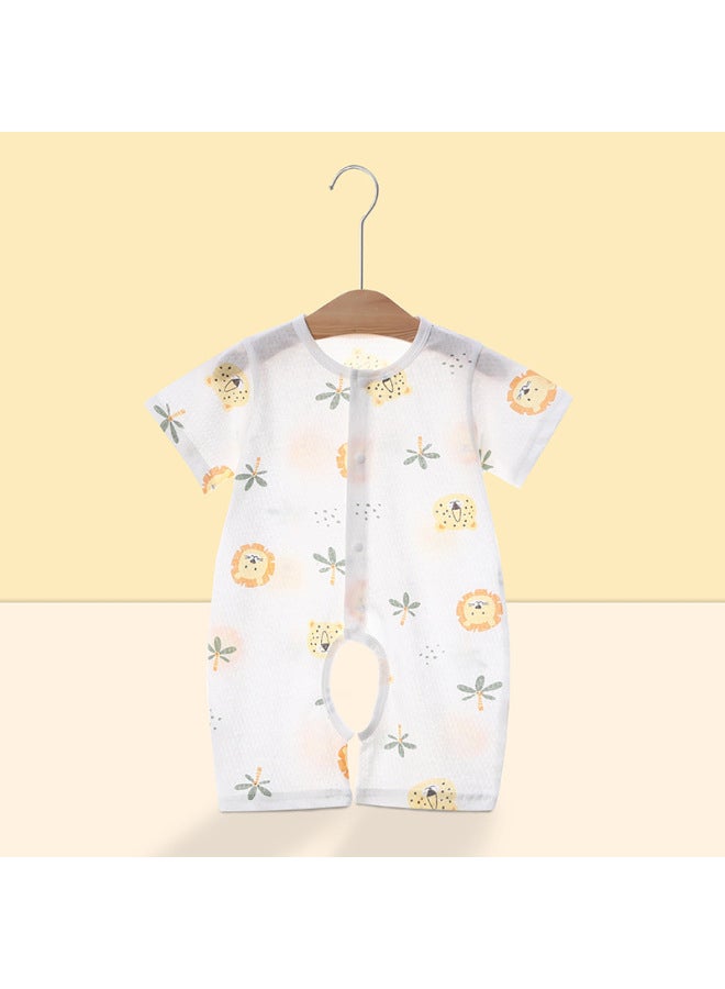 Baby Short Sleeve Romper Open Crotch Summer Outfit Infant Summer A-class Boys Pure Cotton Thin Clothes Baby Summer Clothes
