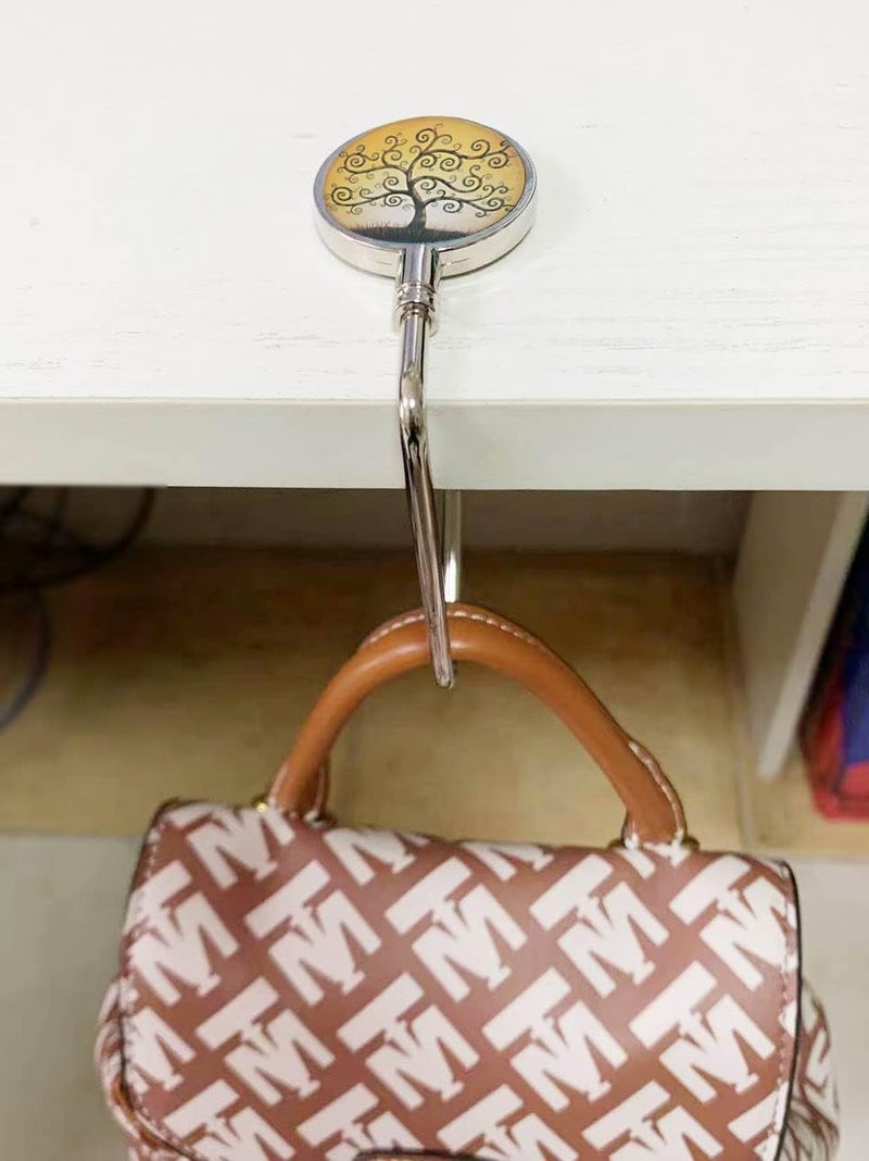 ROFLYER Purse Hook Hanger for Table Bar Handbag Hanger Safer Cleaner Bag Table Hanger with Velvet Pouch (Lucky Tree) - Image 4