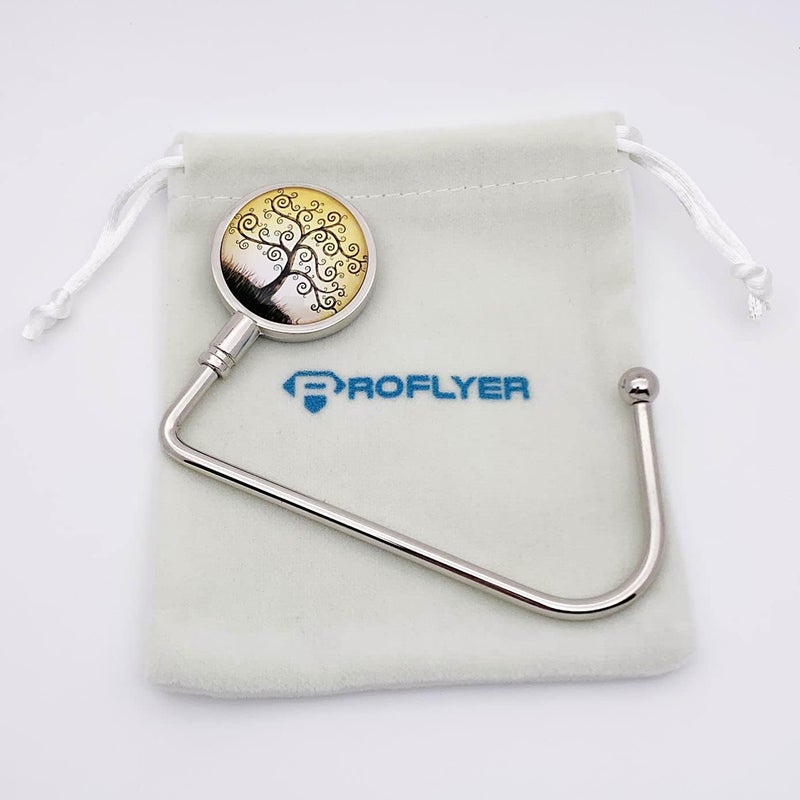 ROFLYER Purse Hook Hanger for Table Bar Handbag Hanger Safer Cleaner Bag Table Hanger with Velvet Pouch (Lucky Tree) - Image 3