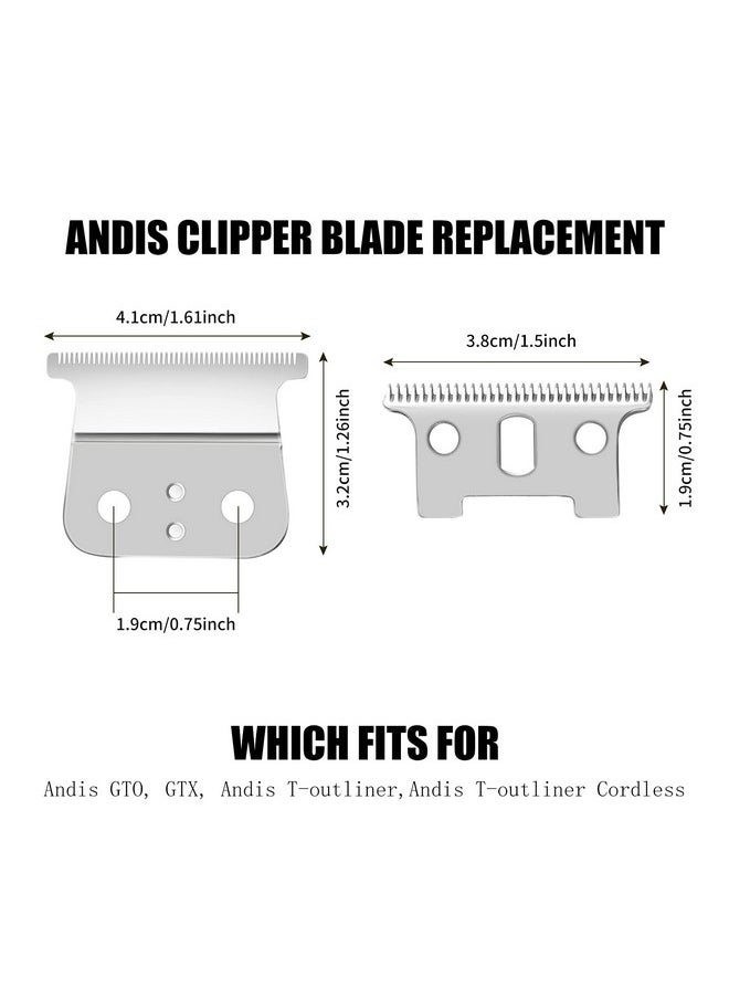 colorski 2 PACK T Outliners Blades Compatible with Andis T Outliners Trimmer, Gtx Trimmer,T Outliners Replacement Blade (sliver steel T blade + sliver steel blade)  - Image 3